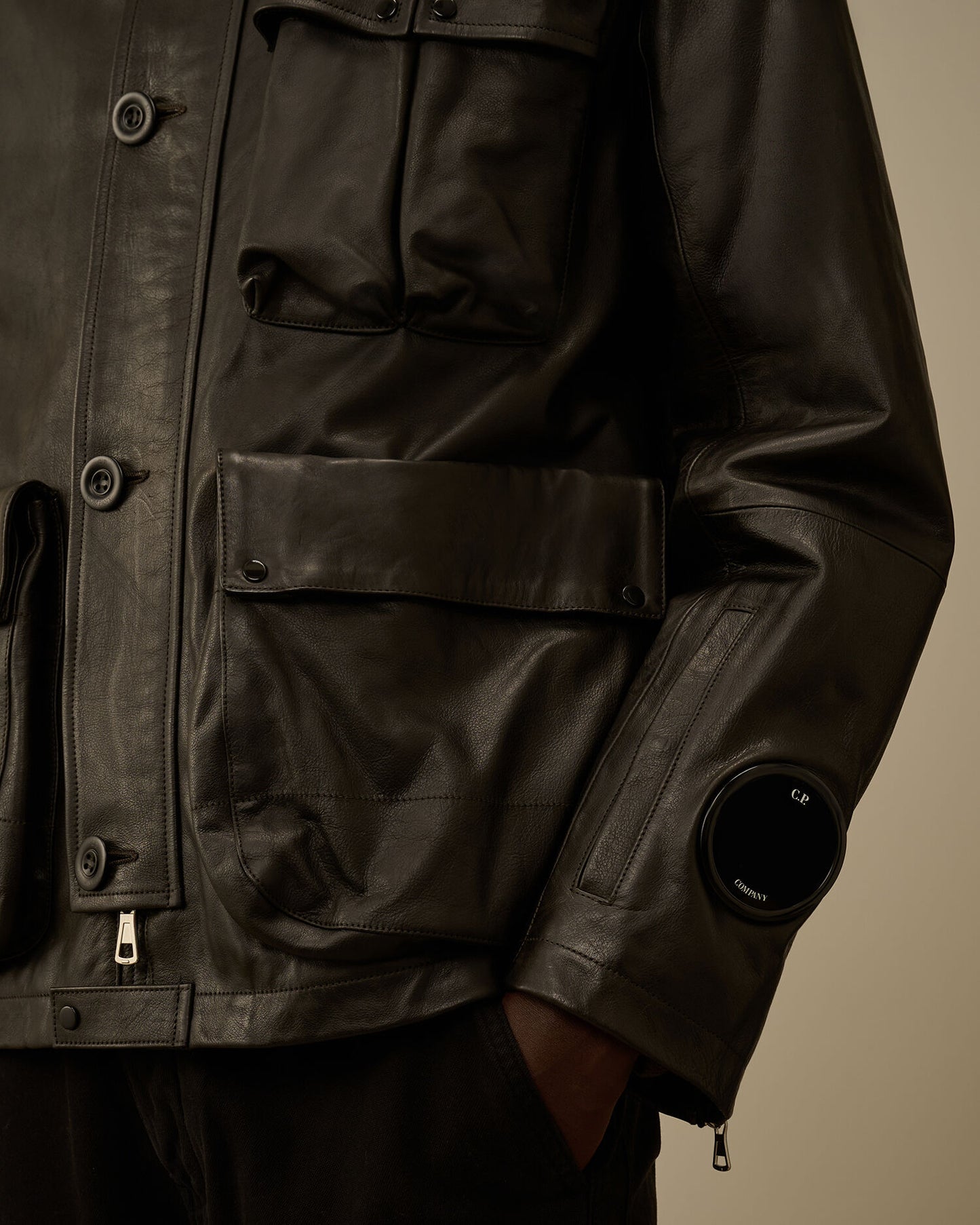 Cp Company Leather Mille Jacket