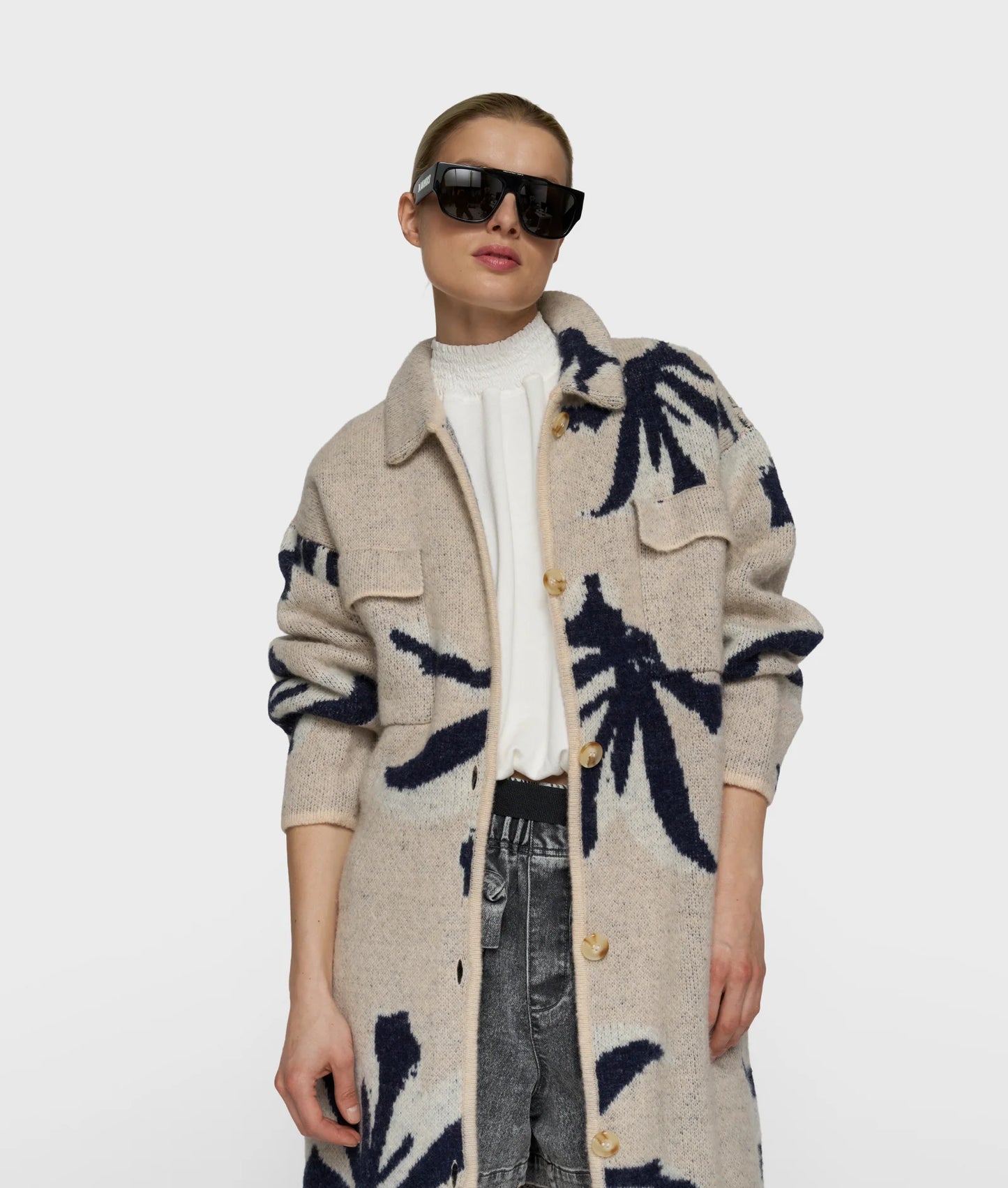 10 DAYS LONG KNIT JACKET FLOWERS