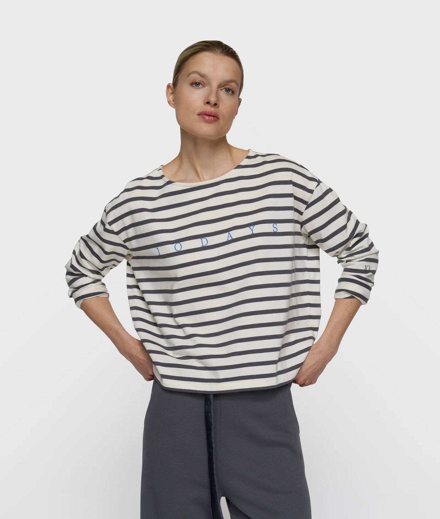 10 DAYS BOAT NECK TOP STRIPES