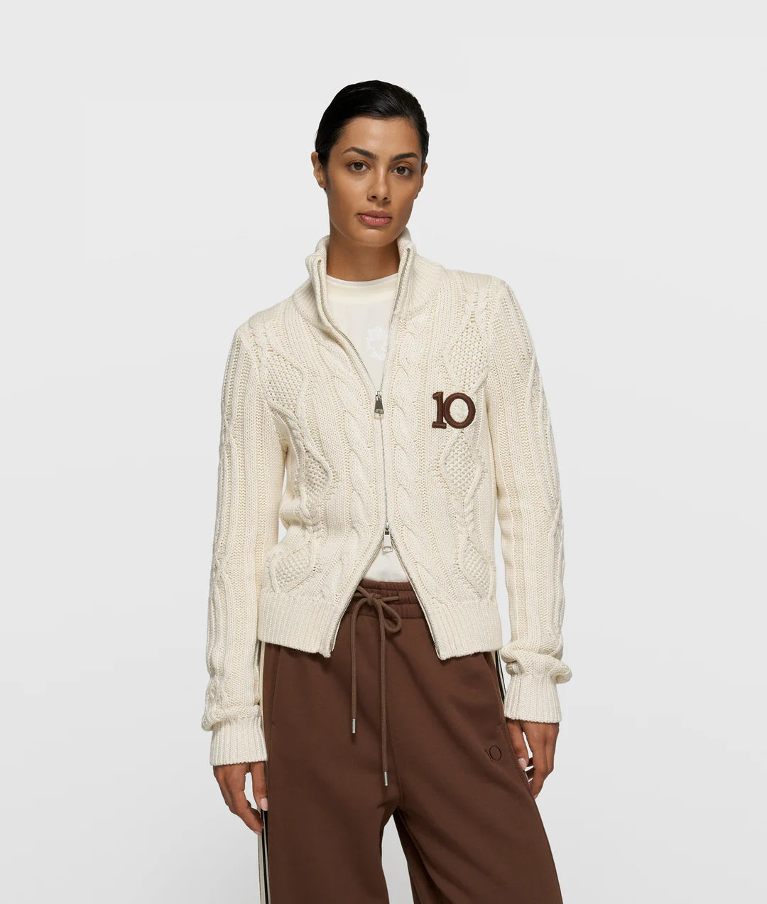 10 DAYS CABLE KNIT ZIP