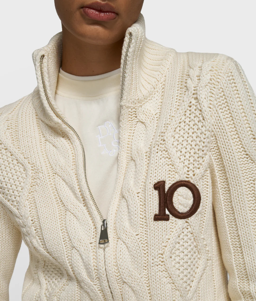 10 DAYS CABLE KNIT ZIP