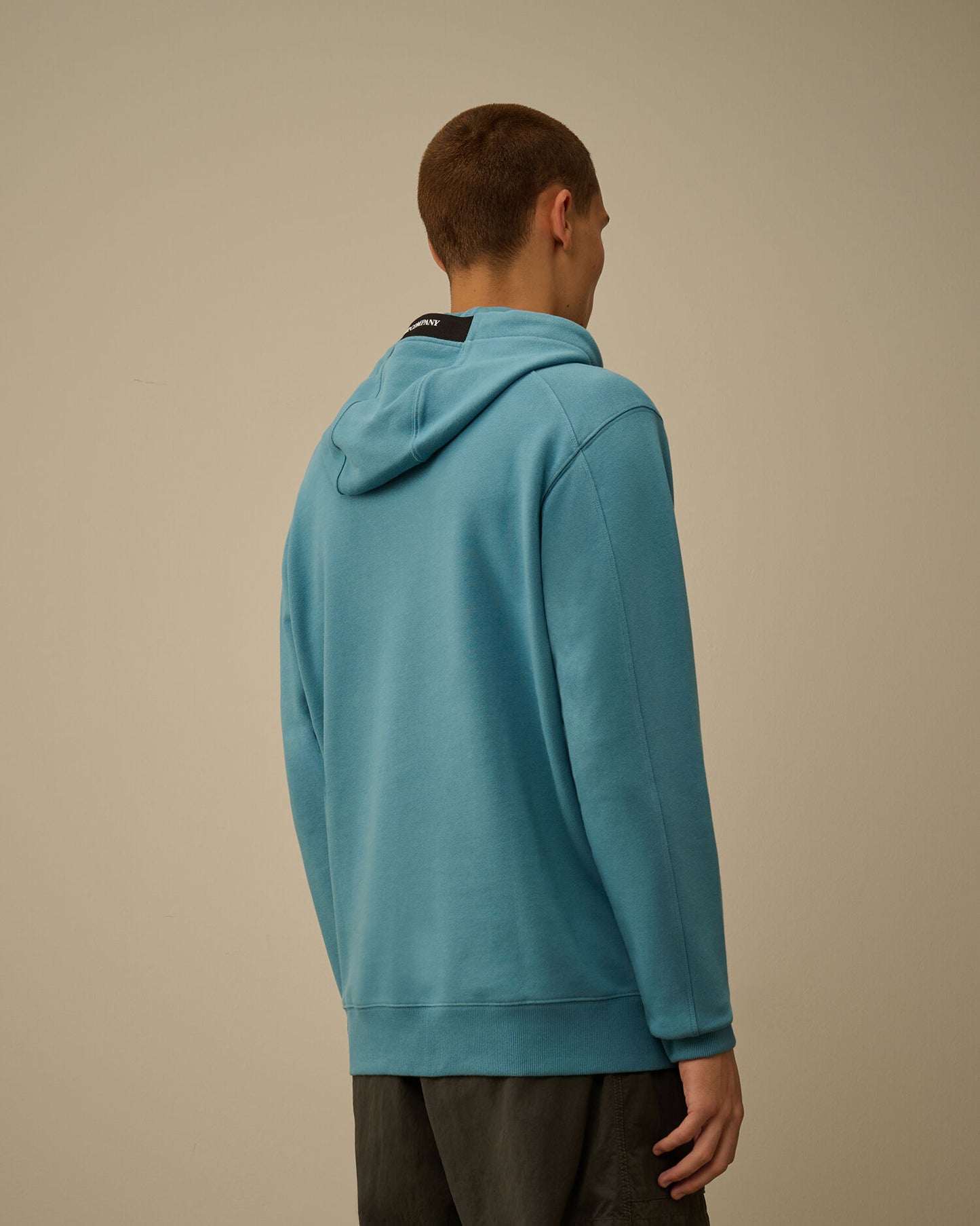Cp Company Diagonal Raised Fleece Hooded Lens Sweatshirt