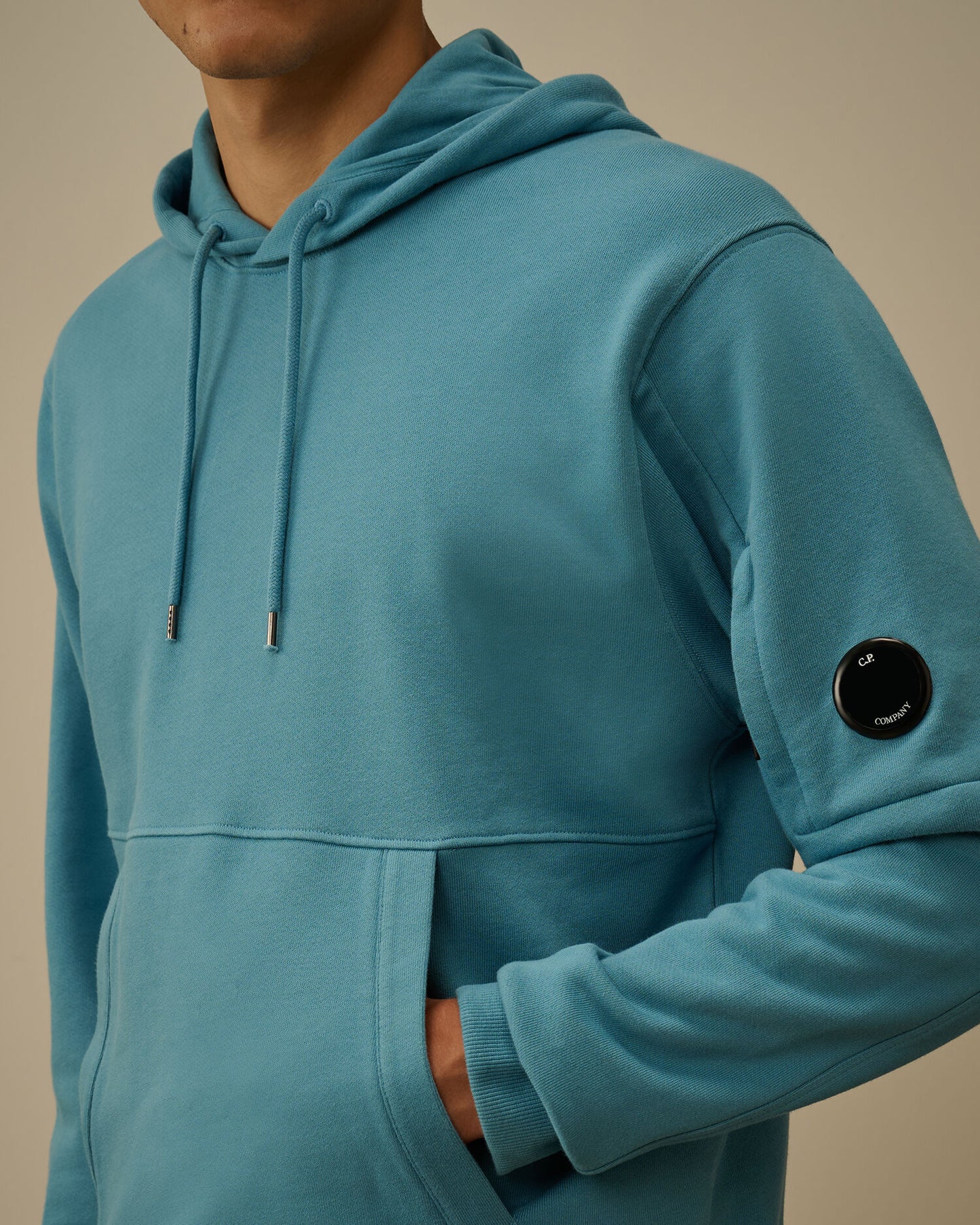 Cp Company Diagonal Raised Fleece Hooded Lens Sweatshirt