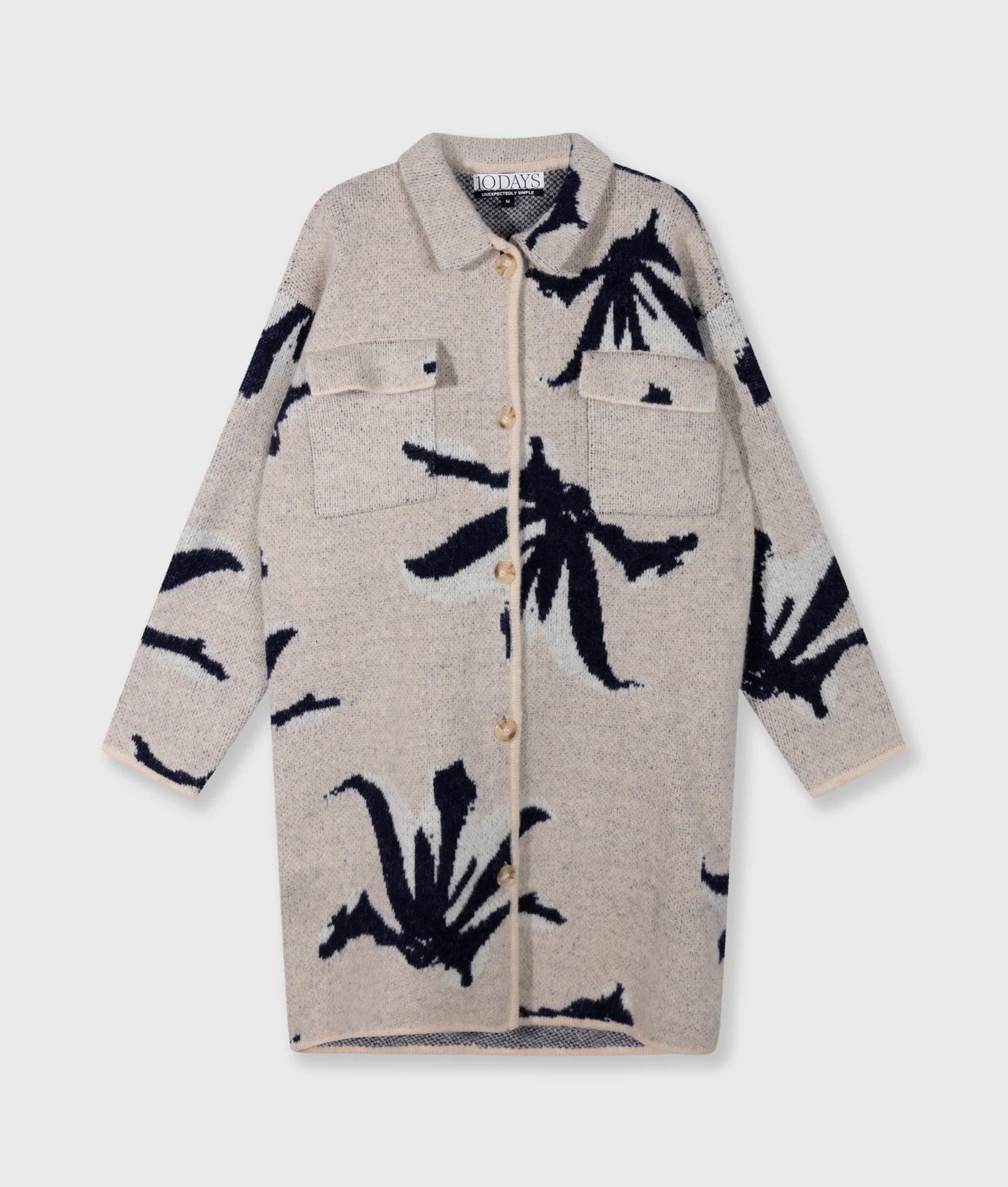 10 DAYS LONG KNIT JACKET FLOWERS