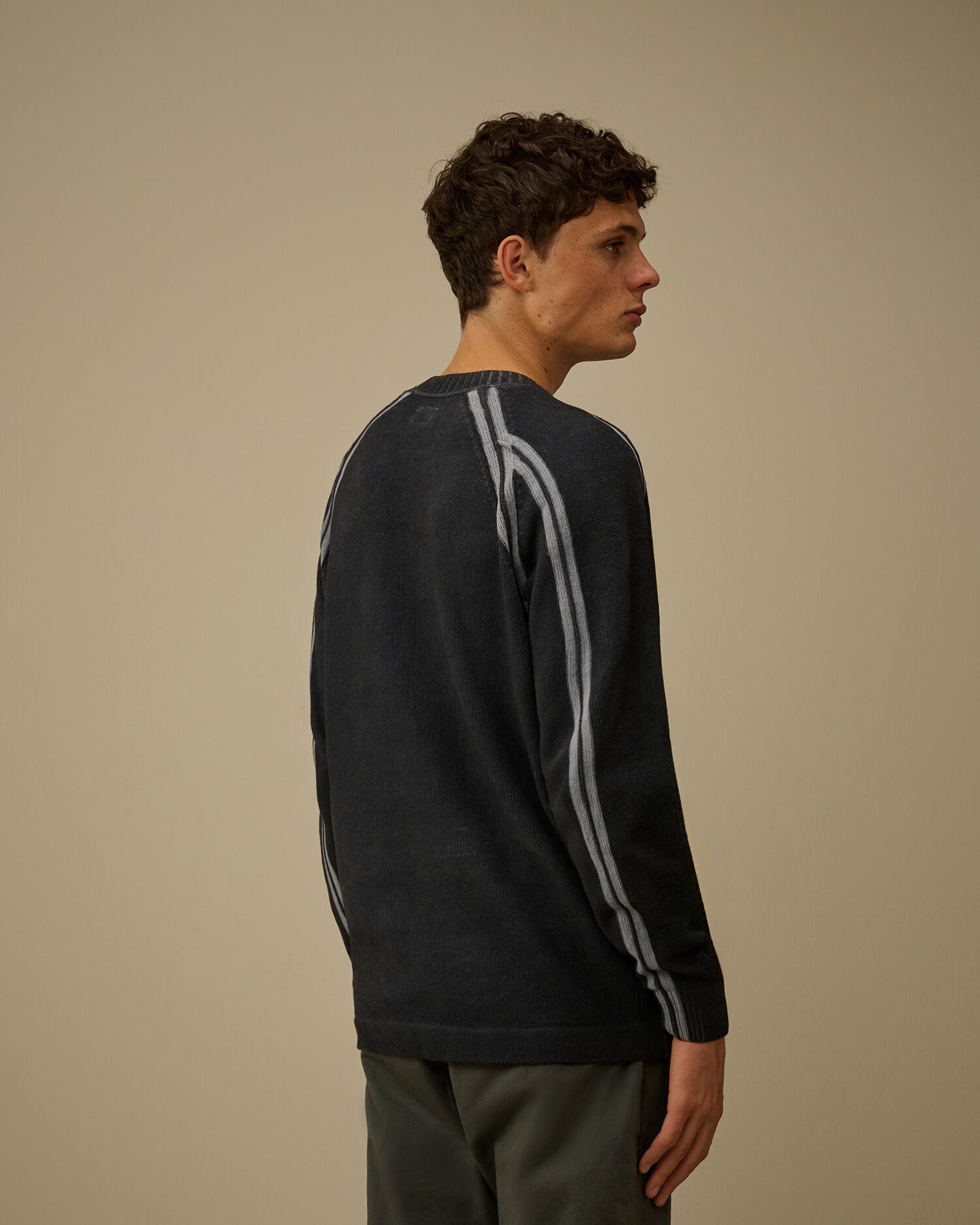 CP COMPANY COTTON CHENILLE DOUBLE DYED CREWNECK SWEATER