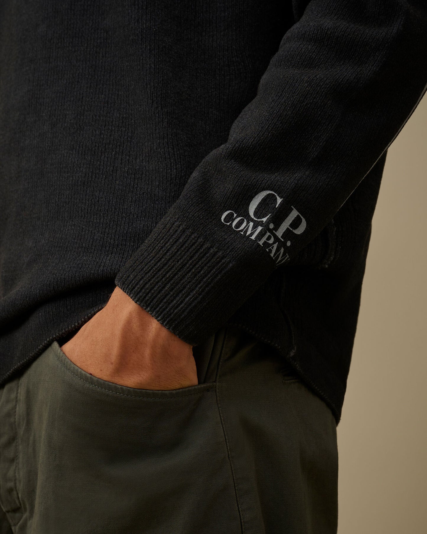 CP COMPANY COTTON CHENILLE DOUBLE DYED CREWNECK SWEATER