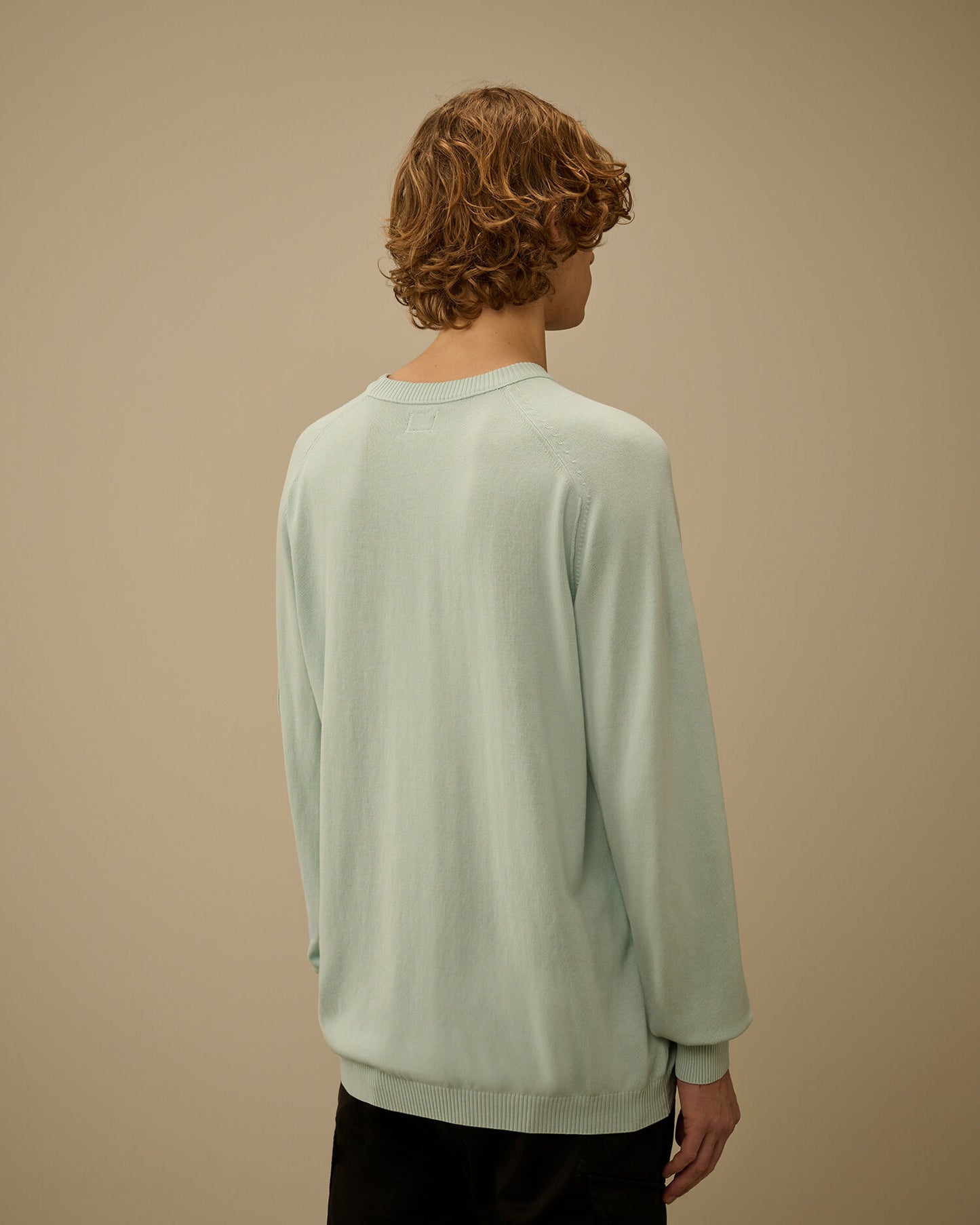 CP COMPANY COTTON CREPE CREWNECK LENS SWEATER