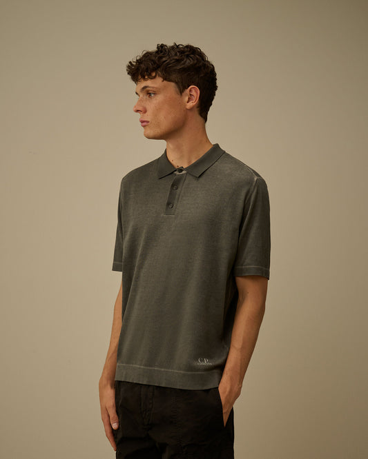 CP COMPANY COTTON CREPE DOUBLE DYED POLO