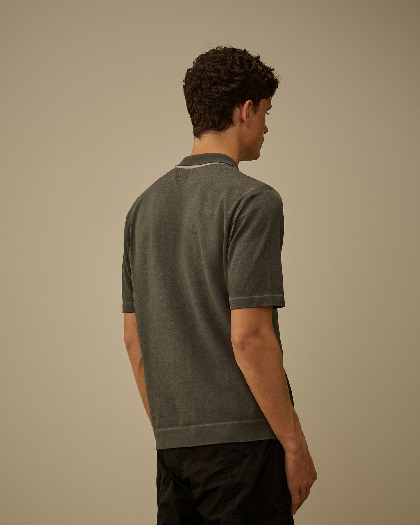 CP COMPANY COTTON CREPE DOUBLE DYED POLO