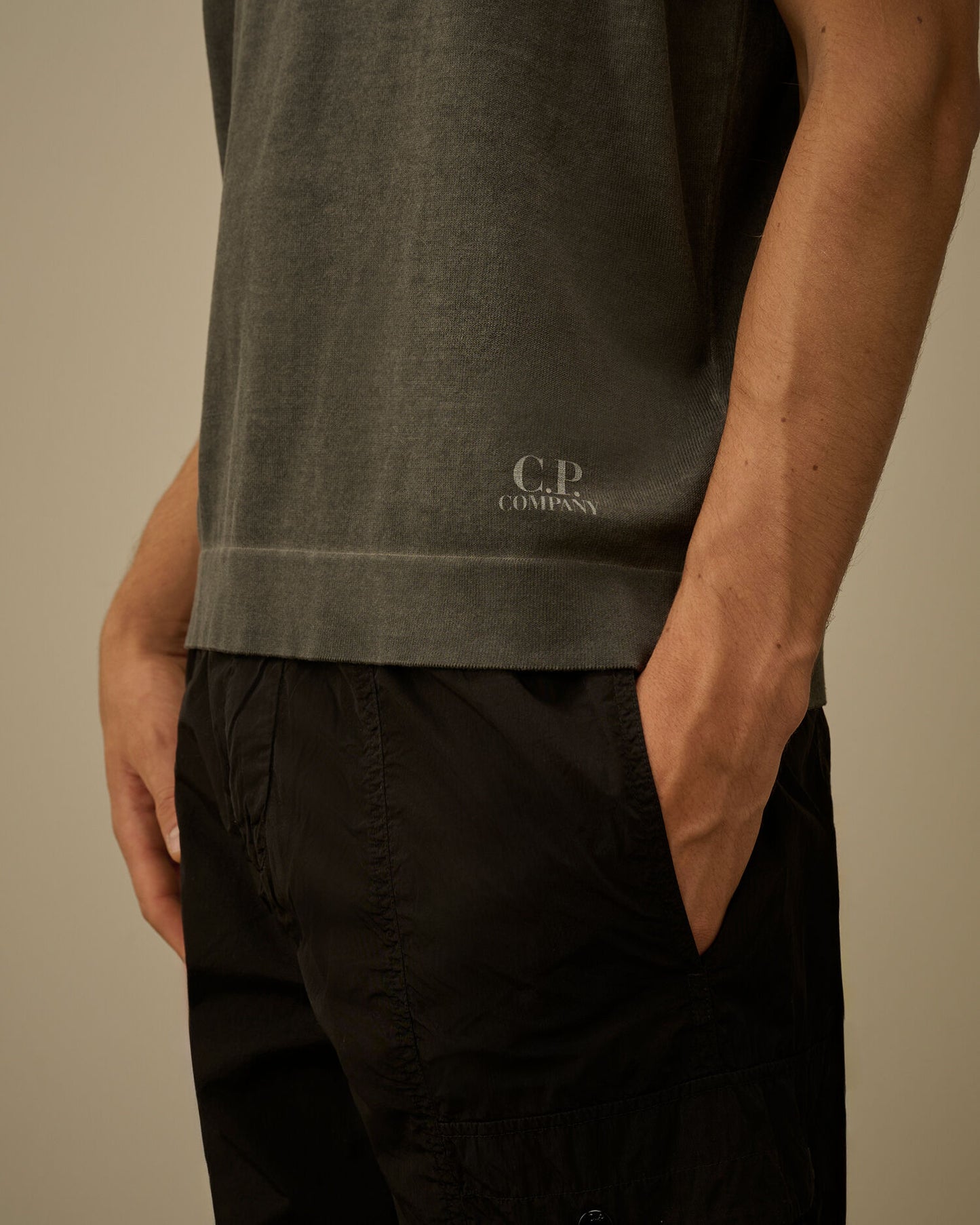 CP COMPANY COTTON CREPE DOUBLE DYED POLO