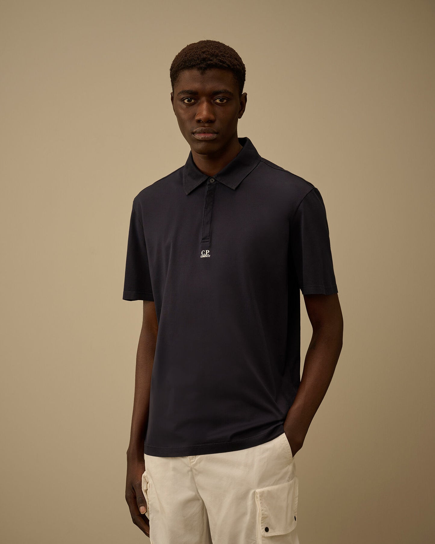CP COMPANY 70/2 MERCERIZED JERSEY GASATO SHORT SLEEVE LOGO POLO