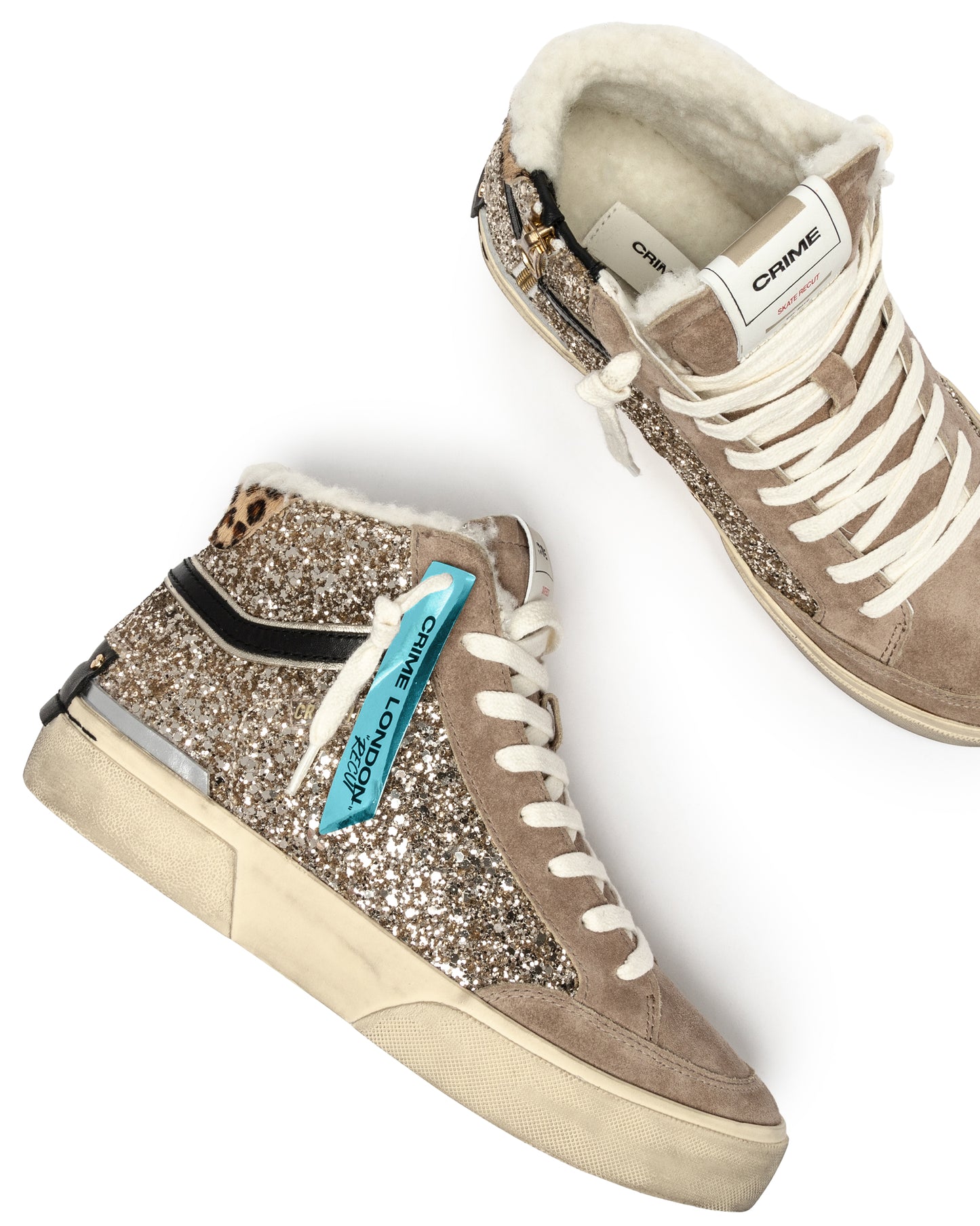 CRIME LONDON SK8 RECUT HIGH GLACIER FROST FUZZY DAMEN