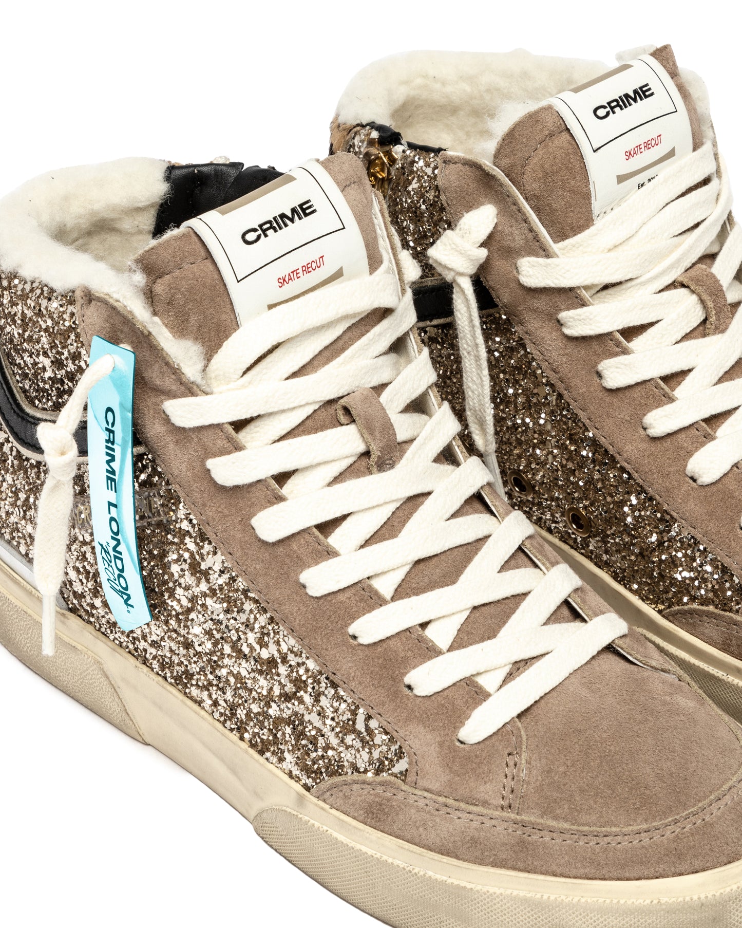 CRIME LONDON SK8 RECUT HIGH GLACIER FROST FUZZY DAMEN