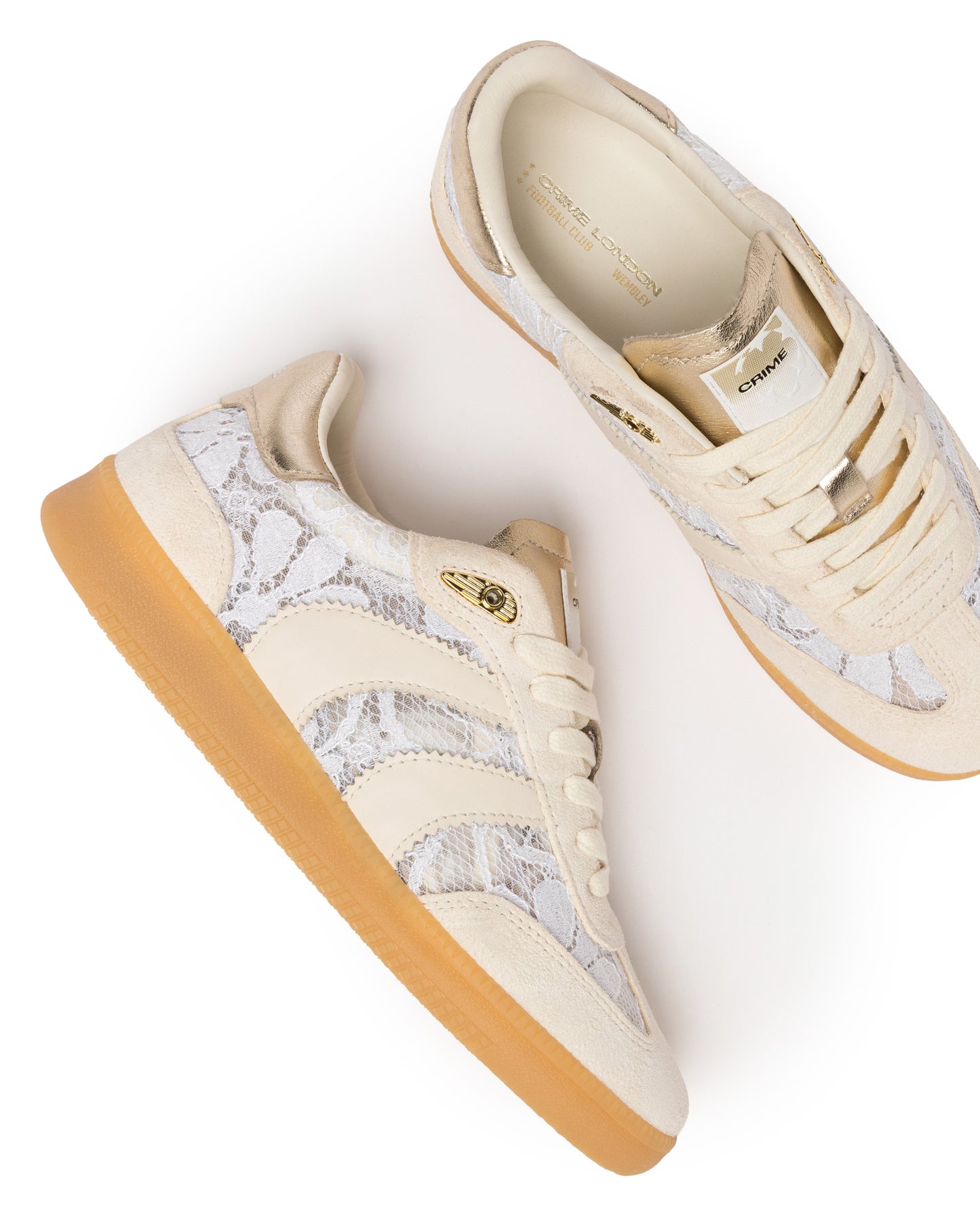 CRIME LONDON DAMEN WEMBLEY WHITE LACE