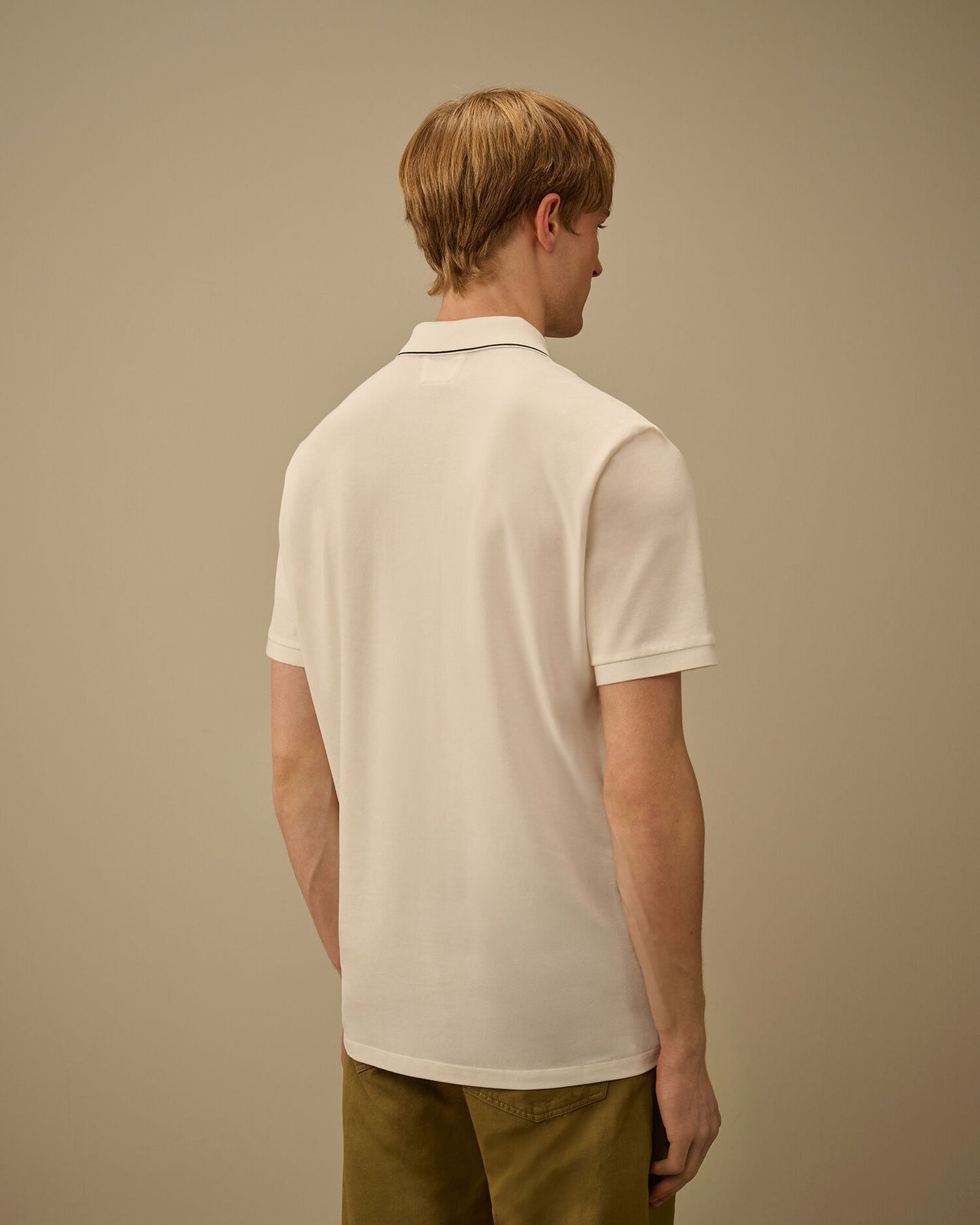 CP COMPANY STRETCH PIQUET SHORT SLEEVE STRIPED COLLAR POLO