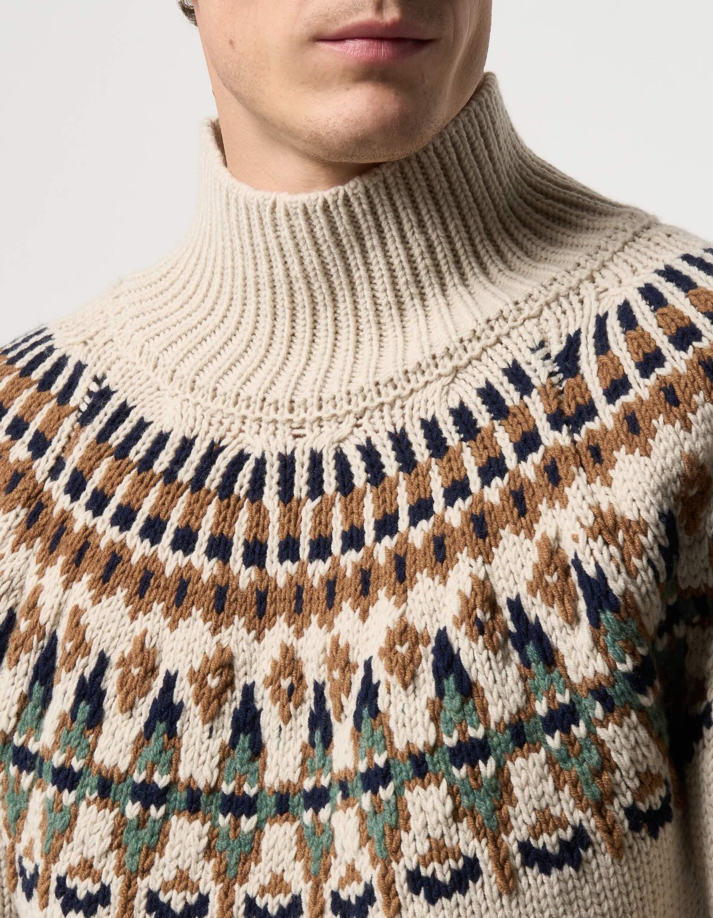 Dondup Rollkragenpullover Woll-Jacquard Herren